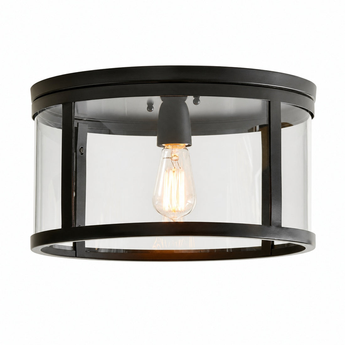 Ferrix Minimalistisch Iron Flush Mount Ceiling Light - Modern Outdoor Glass Ceiling Lamp