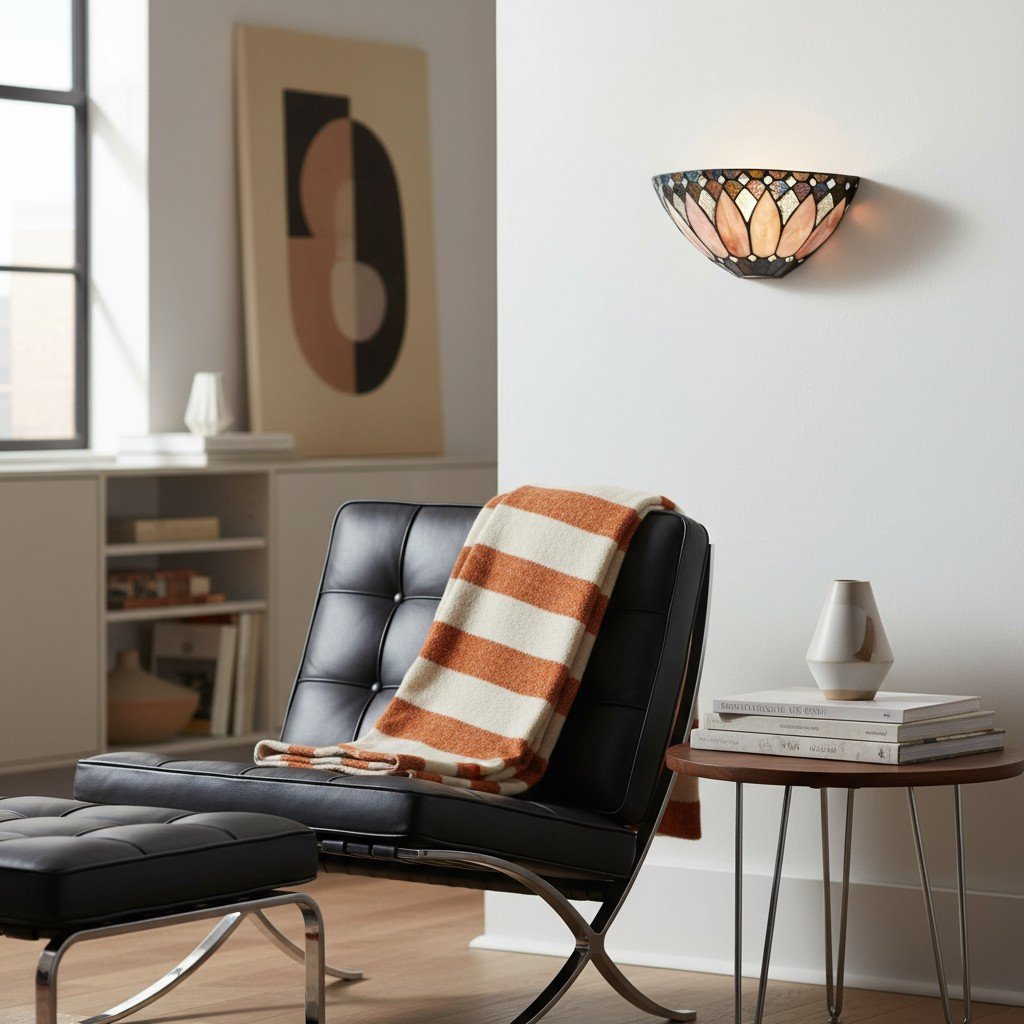 TF Brooklyn Elegant Wall Light - Art Deco Glass Wall Sconce for Living Room or Hallway