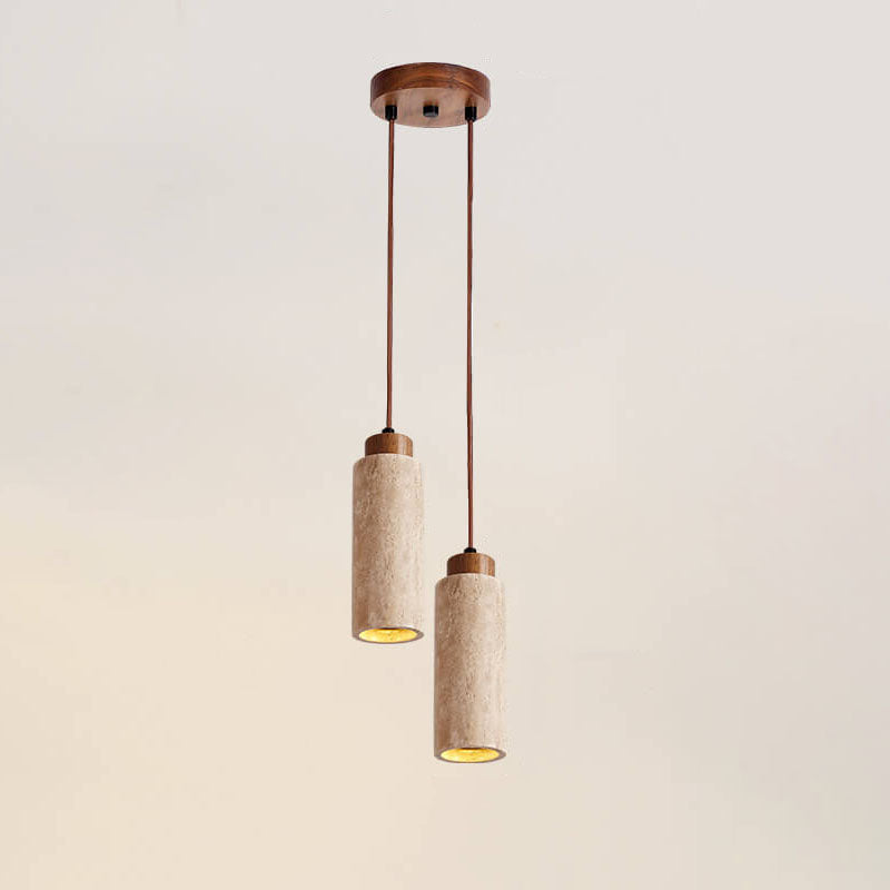 Wabi Sabi Solid Wood Stone Pendant Light