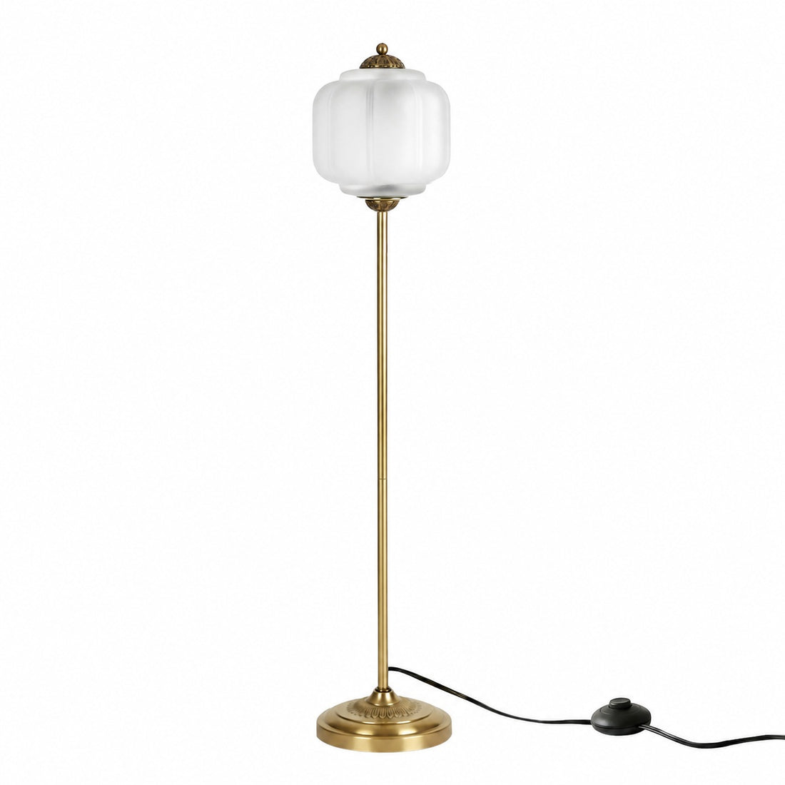 Eloise Textured Glass Pumpkin-Inspired Floor Lamp - Organic Artistry and Retro Style for Living Rooms