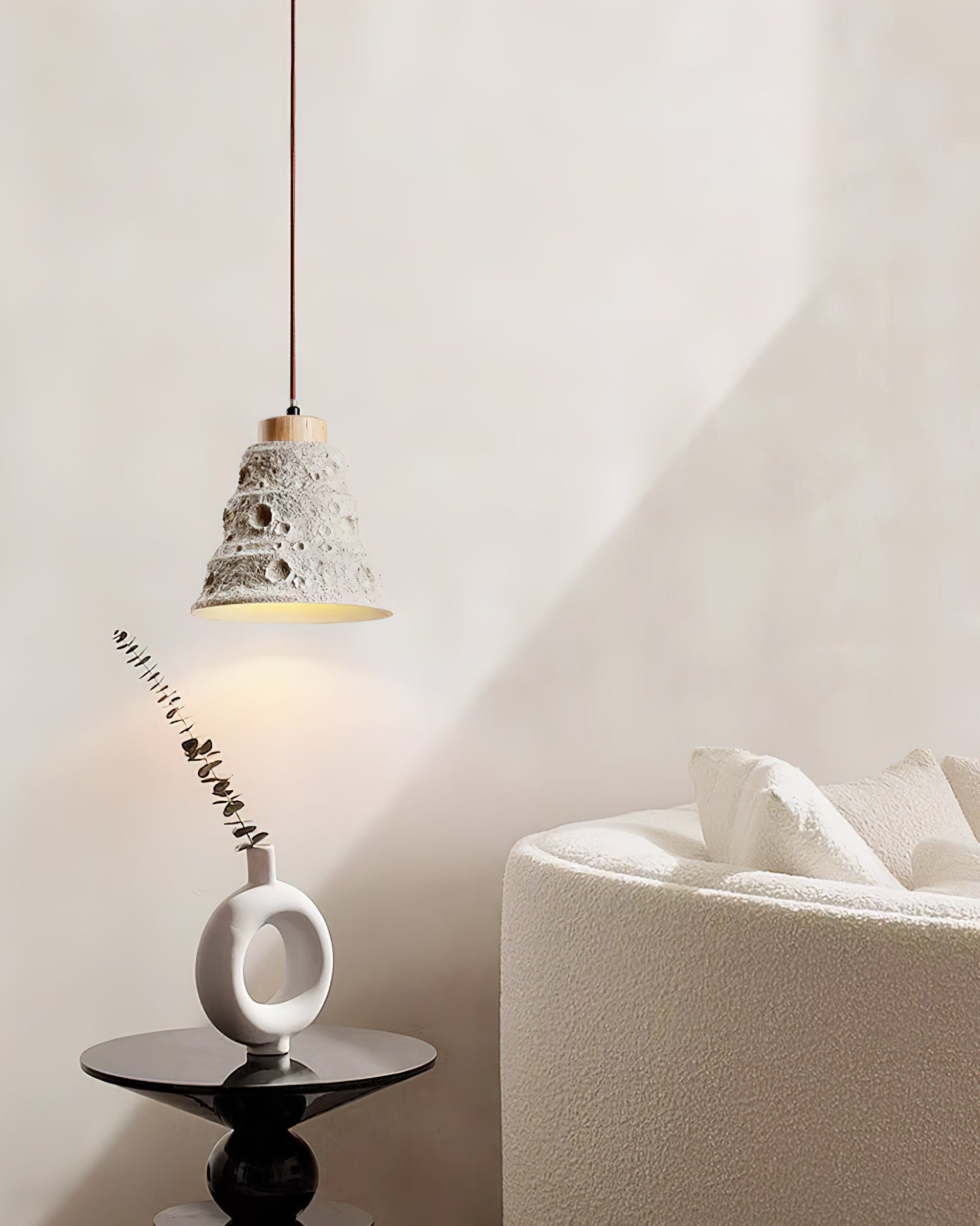 Japanese Wabi Sabi Cement Bell Shape Pendant Light