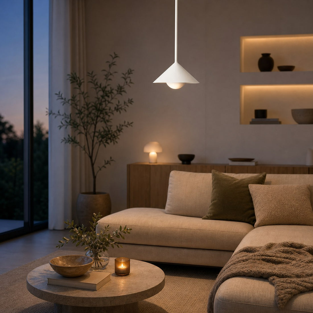 Brivana Adjustable Pendant – Cone Shade Light for Kitchen or Dining