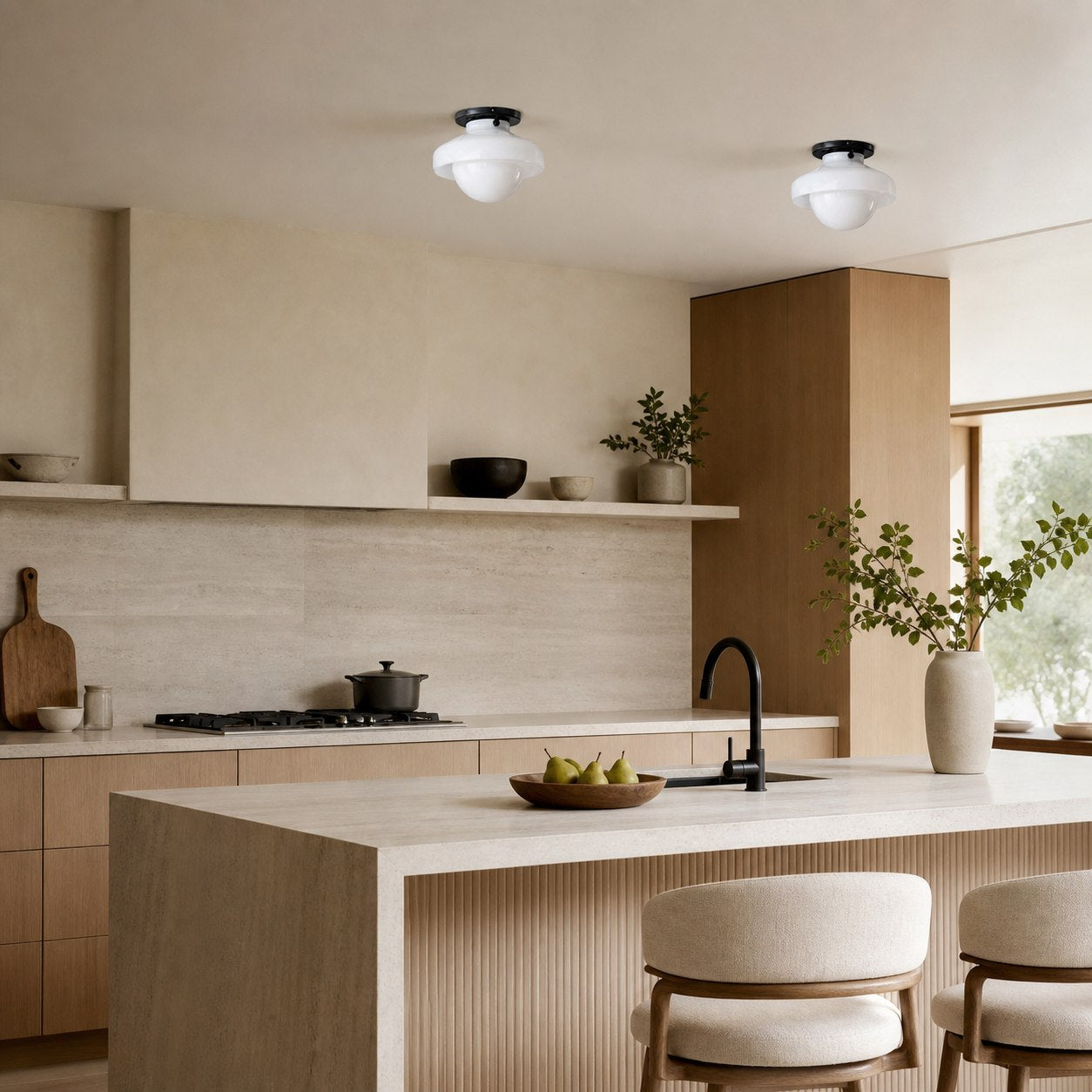 Hanton Modern Flush Mount Ceiling Light - Metal Minimalist Fixture for Home