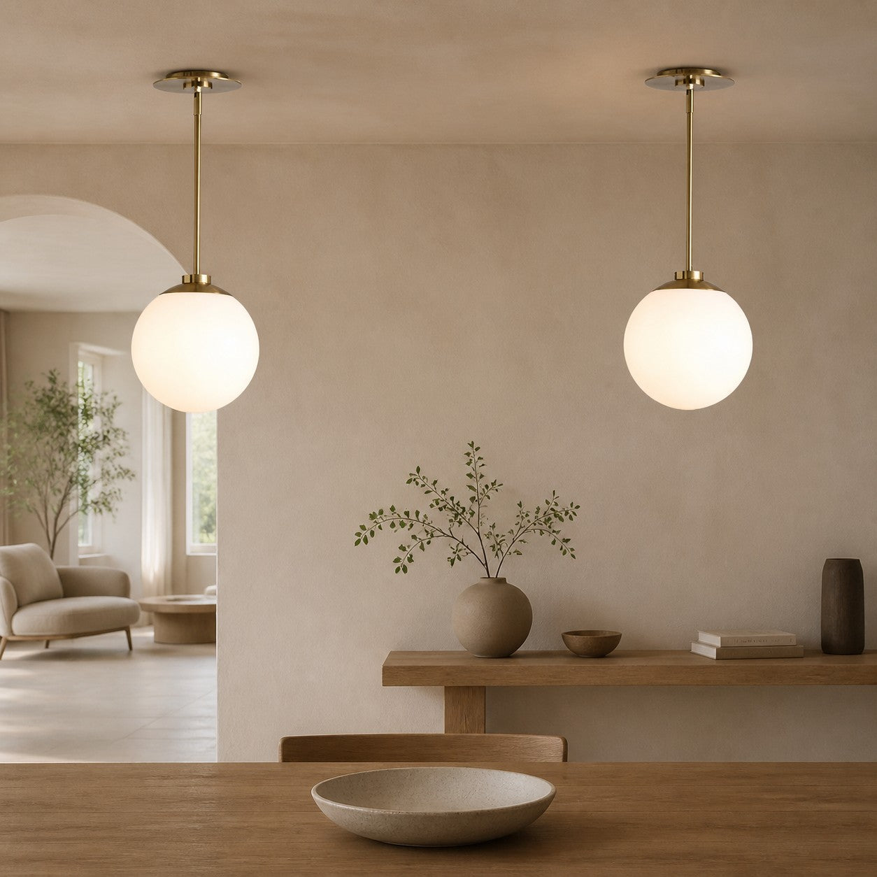 Rivolence Globe Pendant Light - Elegant Brass Lighting