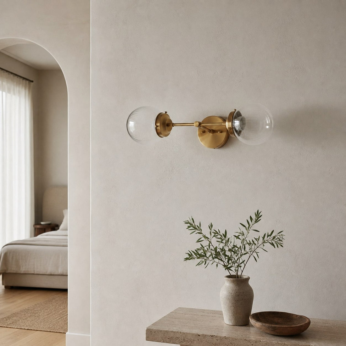 Lumio Globe Versatile Vanity Sconce - Dimmable Light for Bathroom and Hallway Use