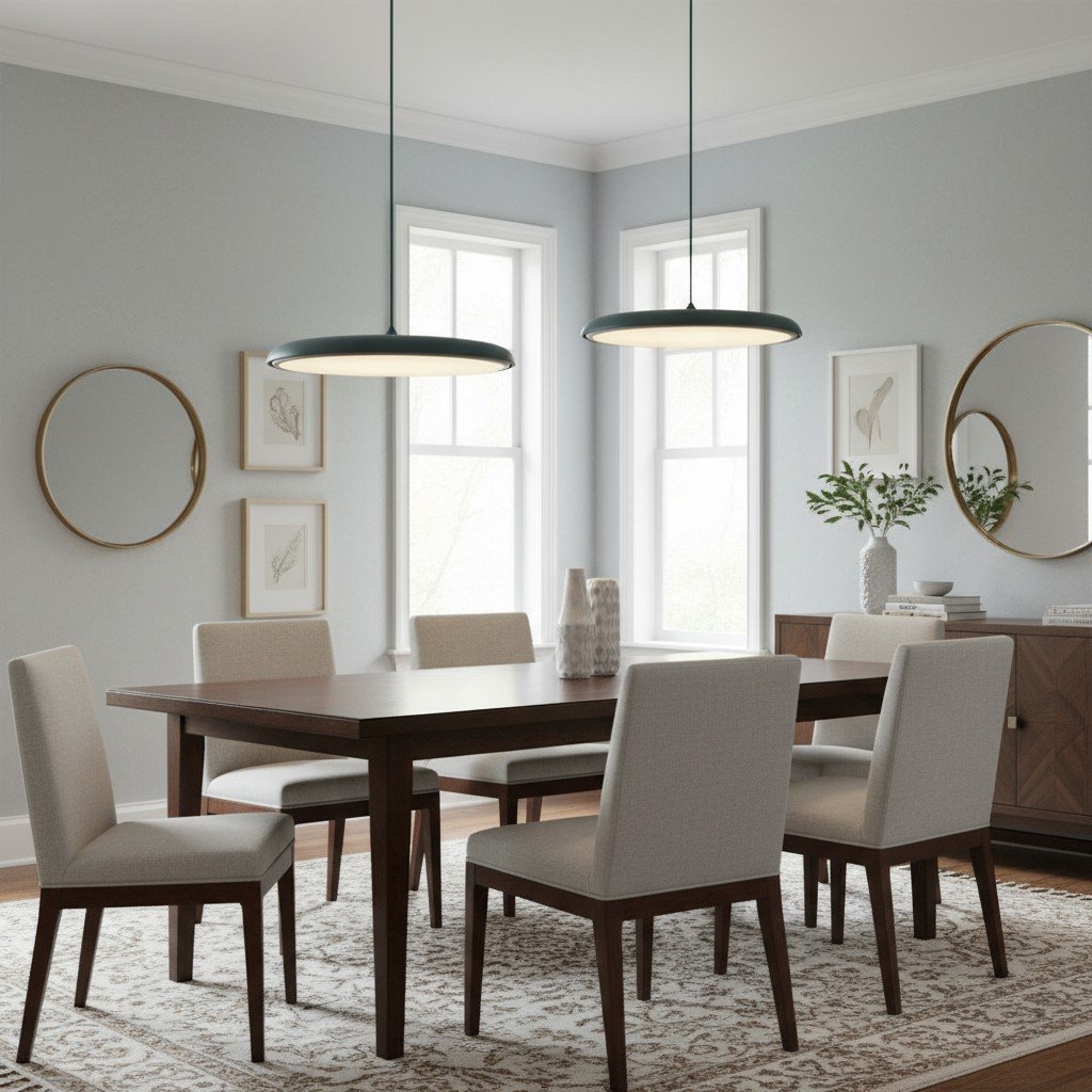 Astris Modern Disc Pendant Lighting - Soft Glow LED Hanging Light for Dining Room and Living Space