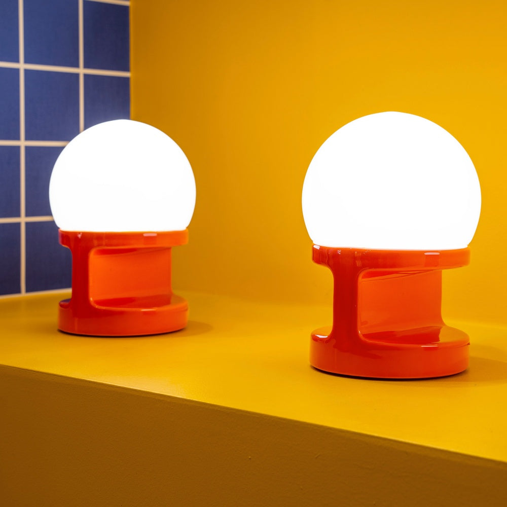 Elegant Ceramic Table Lamp with Blown Glass Shade