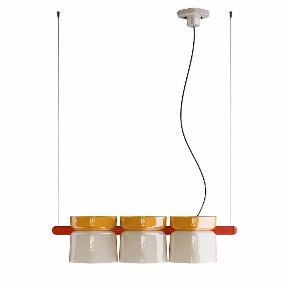 Charming Ceramic Pendant Light With Colorful Elements