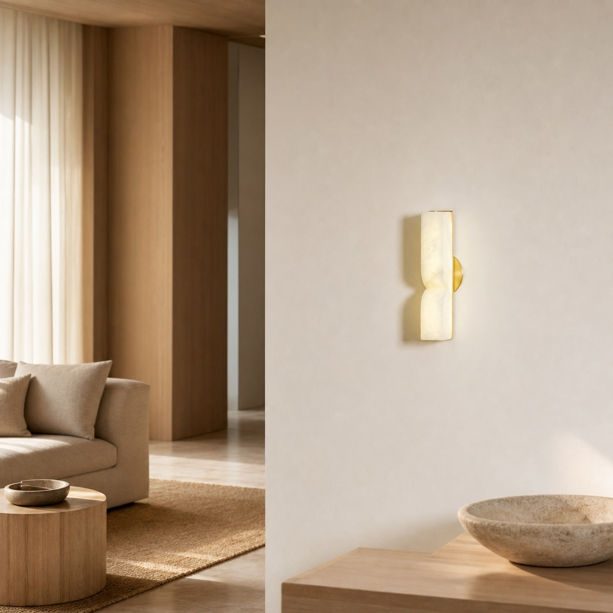 Modern Rectangular Alabaster Wall Lamp – Minimalist Sconce for Bedroom Hallway Living Room