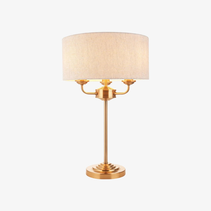 Tela 1‑Light and 3‑Light Table Lamp – Modern Linen & Metal for Bedside or Living Room