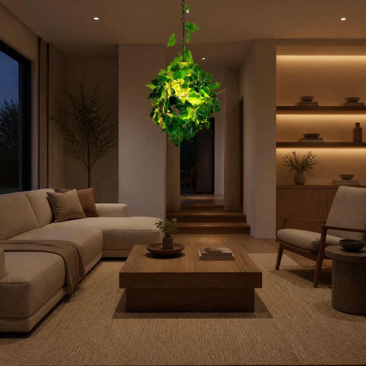 Boltvein Natural-Inspired Pendant Lamp - Botanical-Industrial Fusion Design for Modern Interior Decor U24