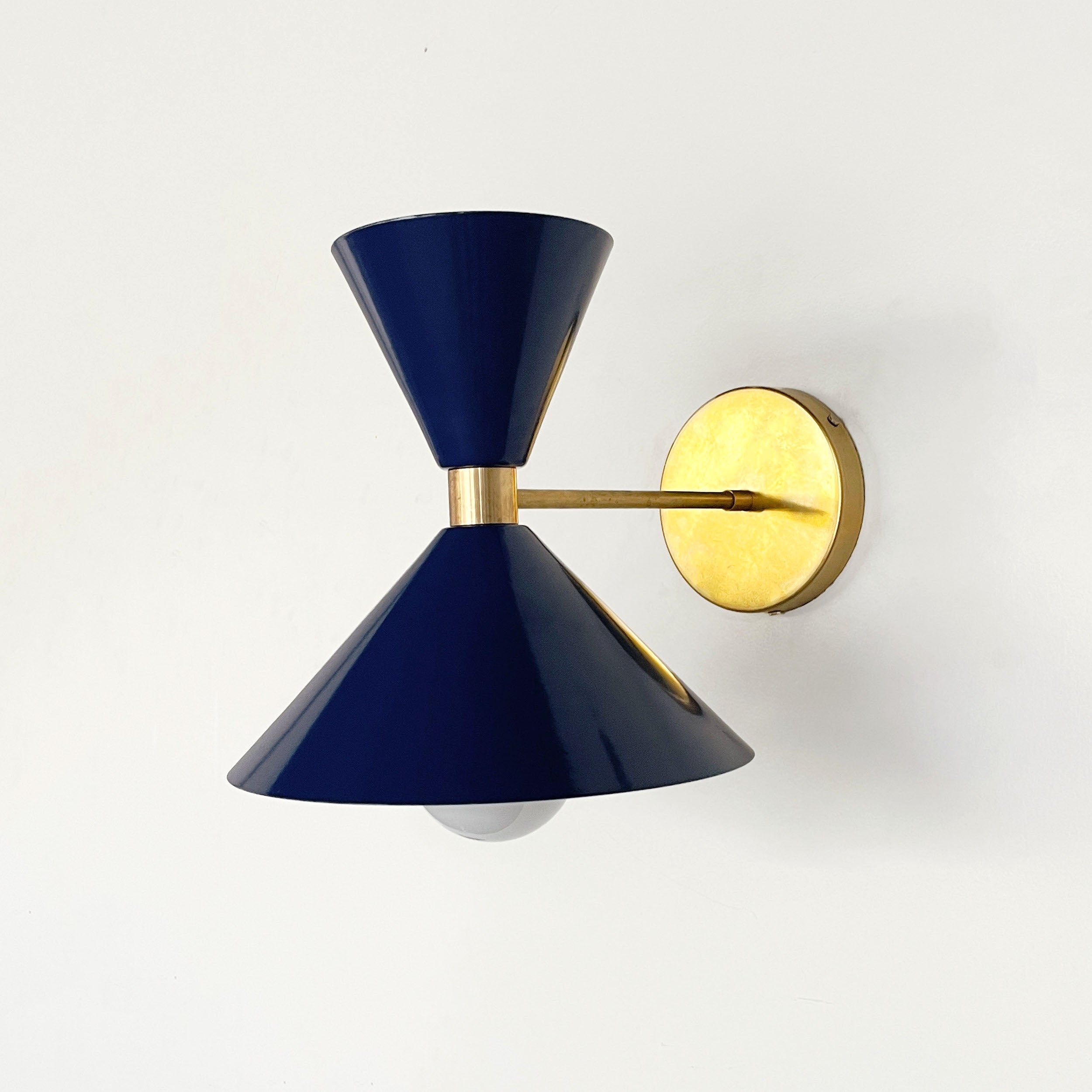 Brass Cone Wall Sconce - Hourglass Lighting for Home Spaces