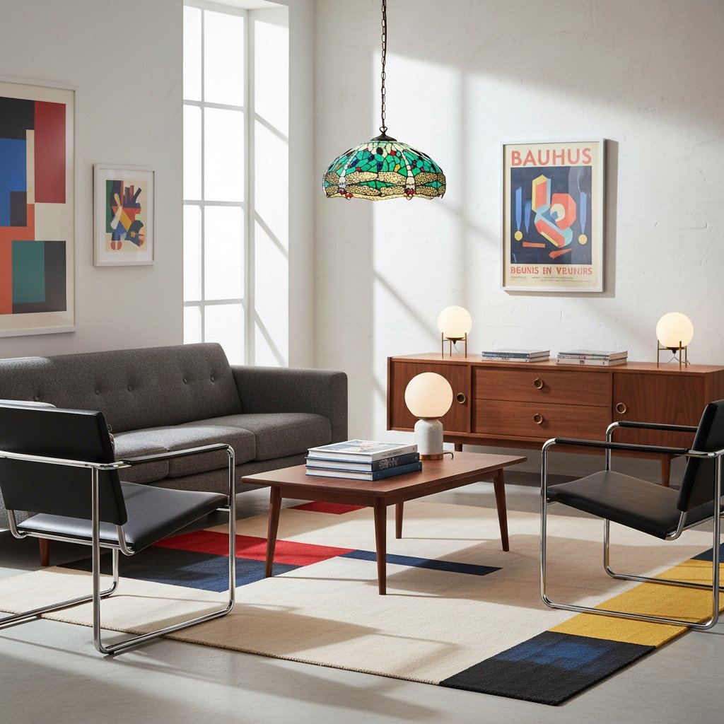 TF Dragonfly Blue Tiffany Pendant Light – Art Nouveau Stained Glass Pendant for Living