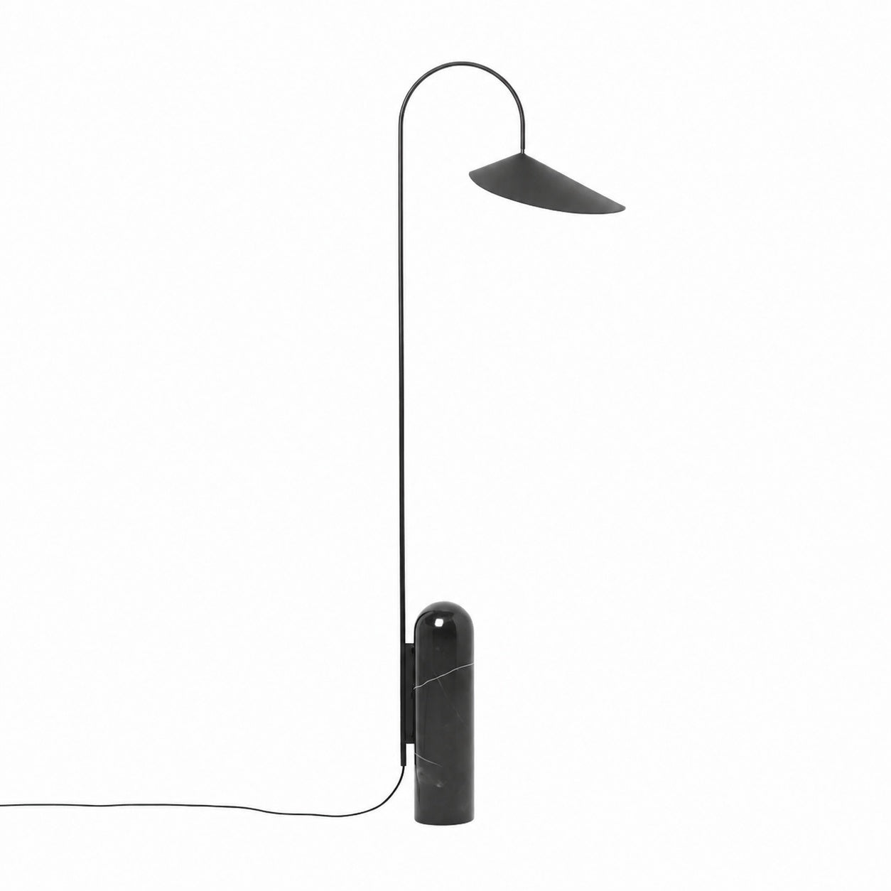 Nulavo Swivel Floor Lamp - Marble Base with Leaf-shaped Shade Modern Style for Living Room