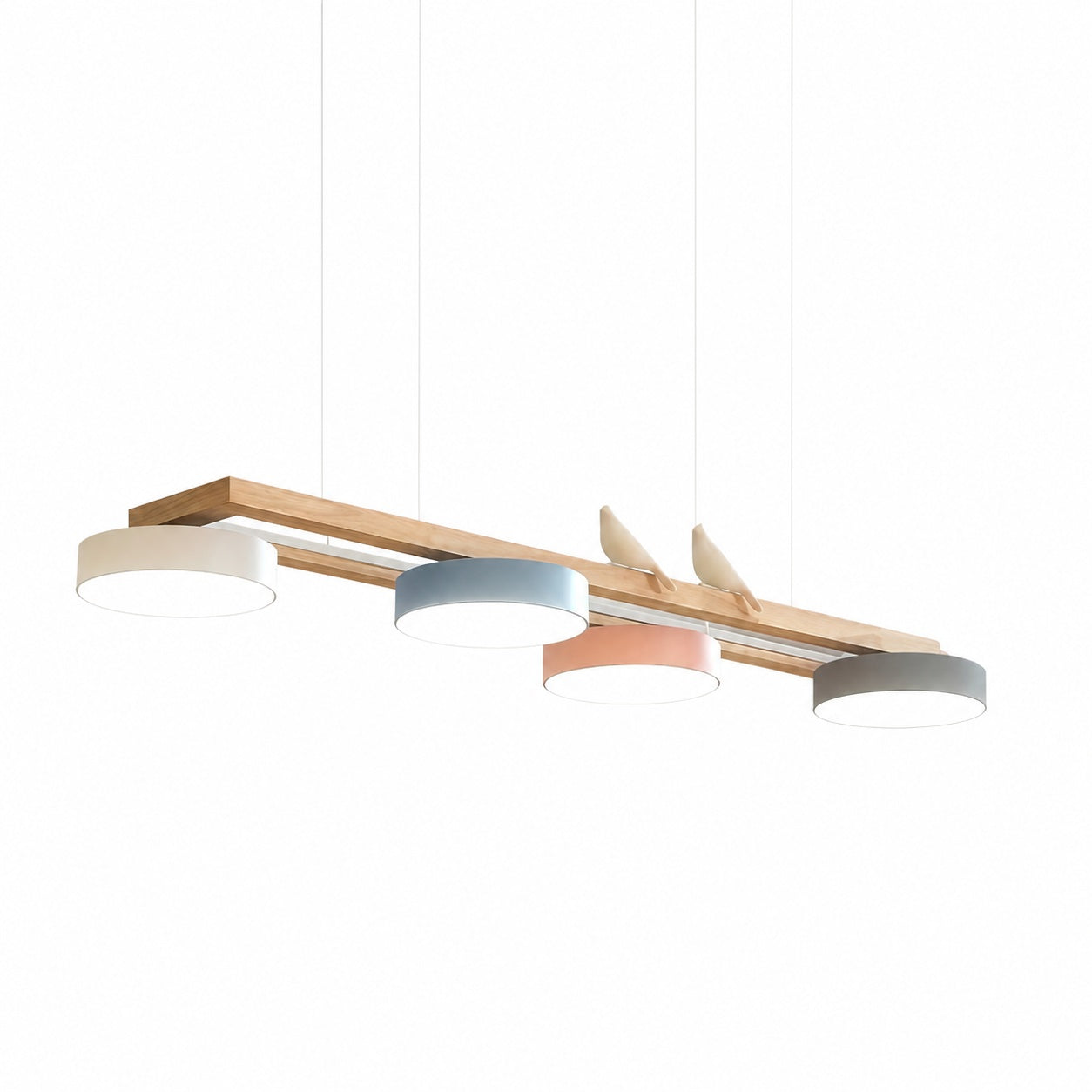 Orilumea Bird Chandelier - Wooden Lighting Fixture Modern Style for Living Room