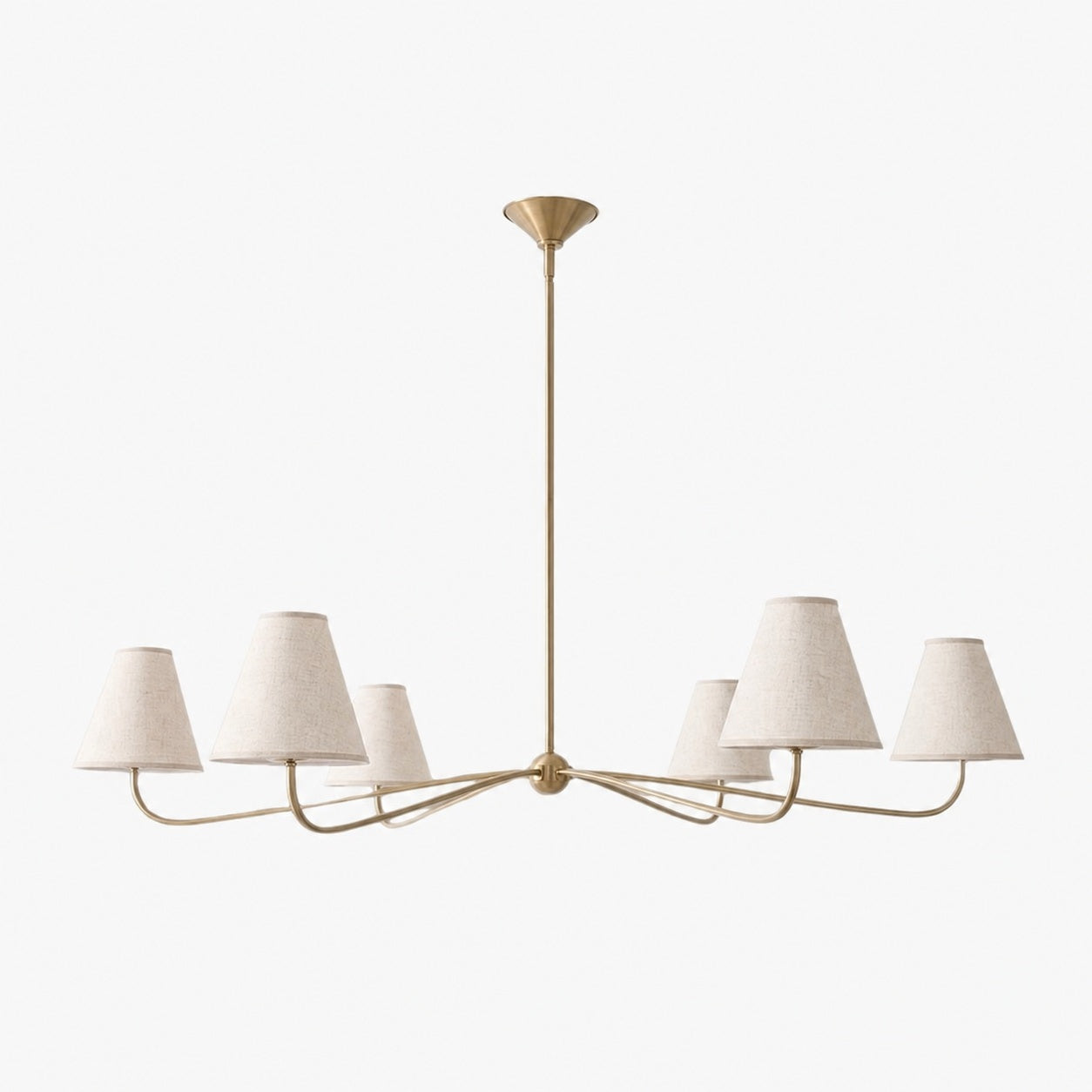 Fibura Metal Modern Linen Shade Linear Chandelier - Clean Lines