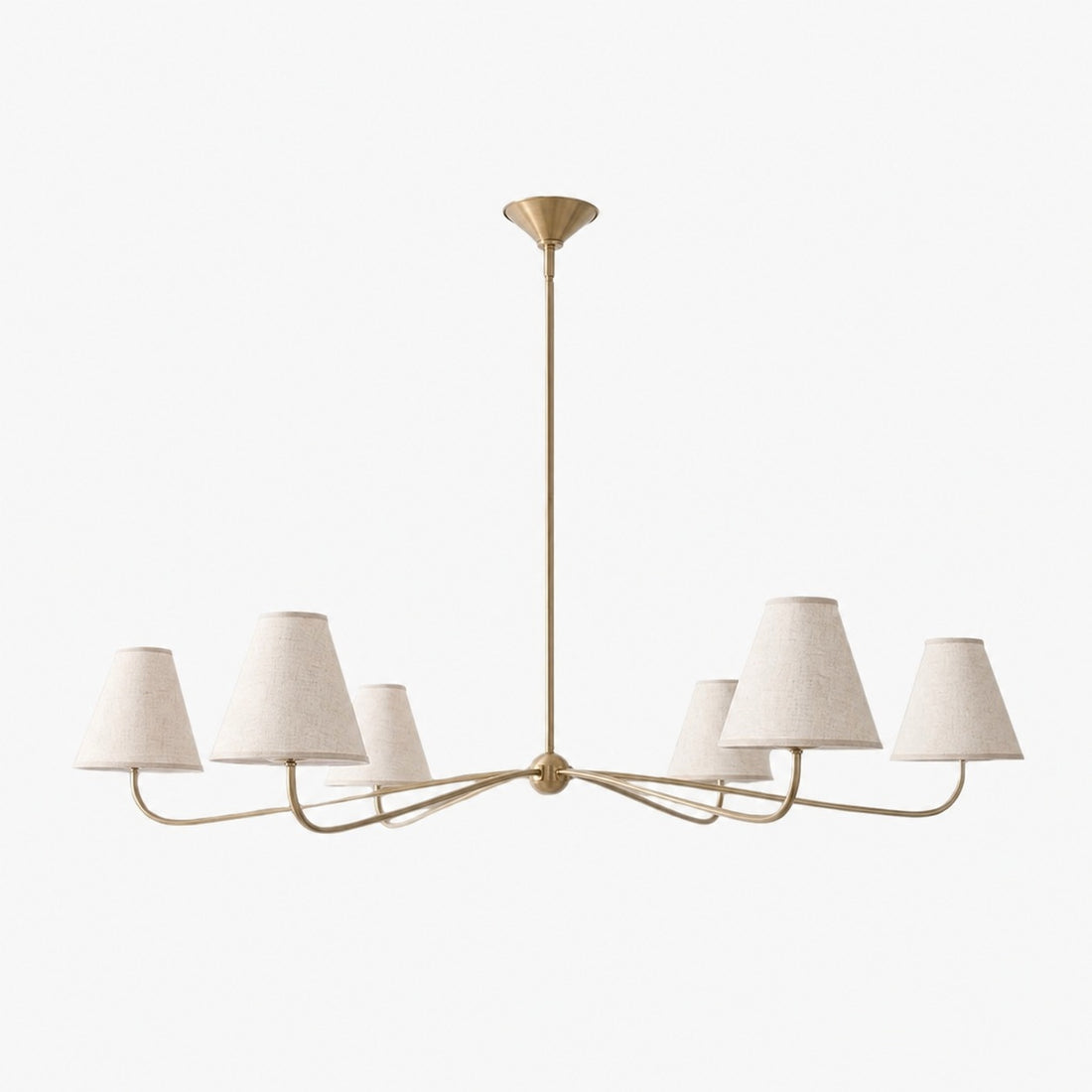 Fibura Metal Modern Linen Shade Linear Chandelier - Clean Lines
