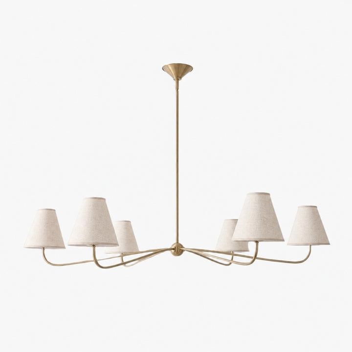 Fibura Metal Modern Linen Shade Linear Chandelier - Clean Lines