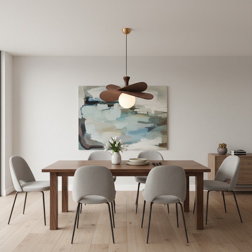 Orrise Blooming Petal Chandelier - Modern Metal and Wood for Living Rooms and Dining Rooms