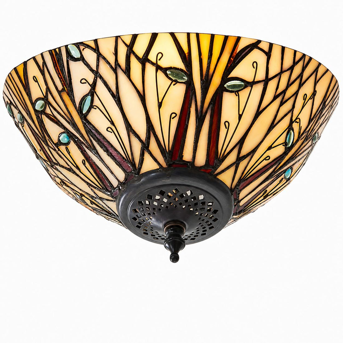 TF Hector Ceiling Light – Handcrafted Stained Glass Design Semi‑Flush or Pendant Fixture for Home