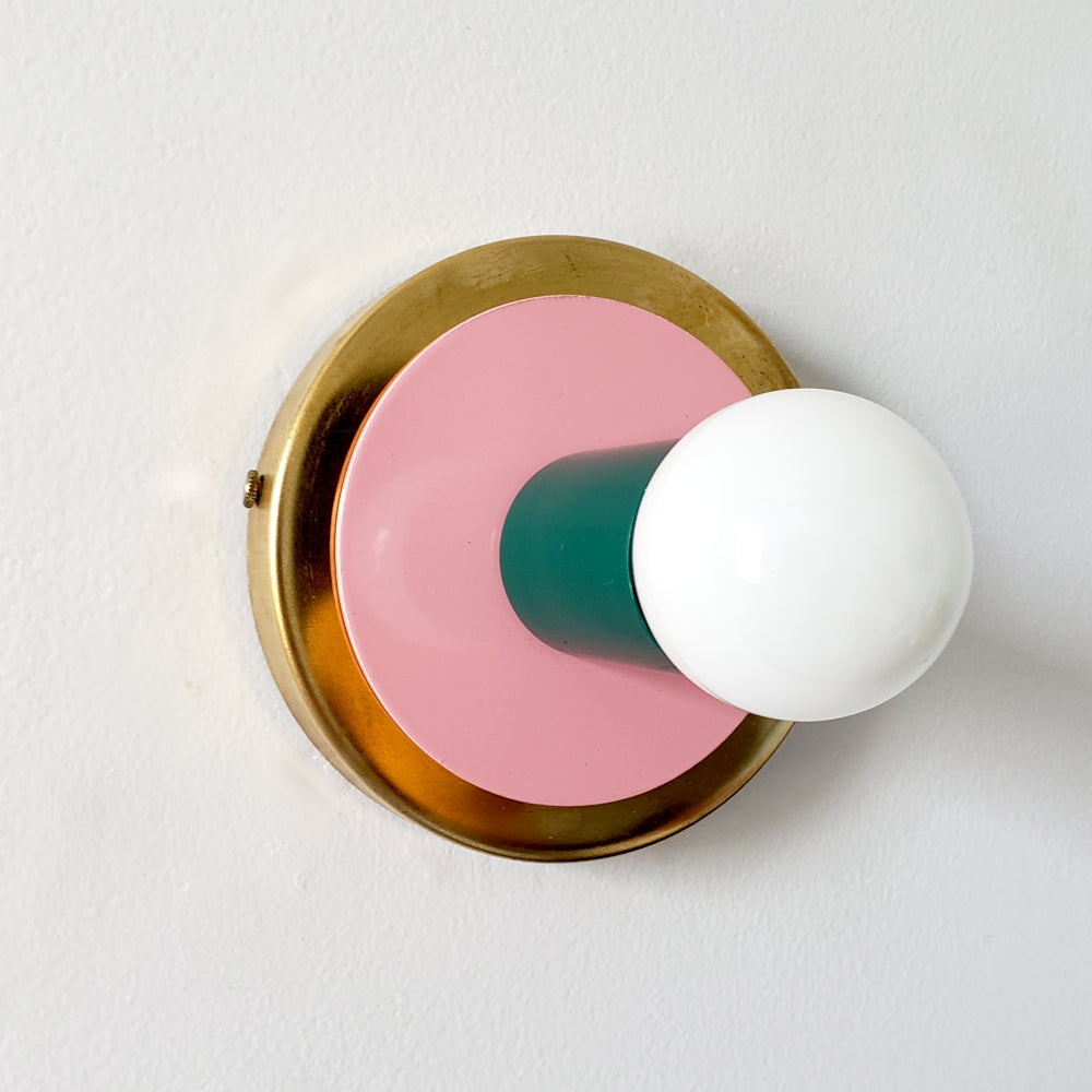 Colorful Wall Sconce - Modern Brass & Chrome Accent Lighting Fixture