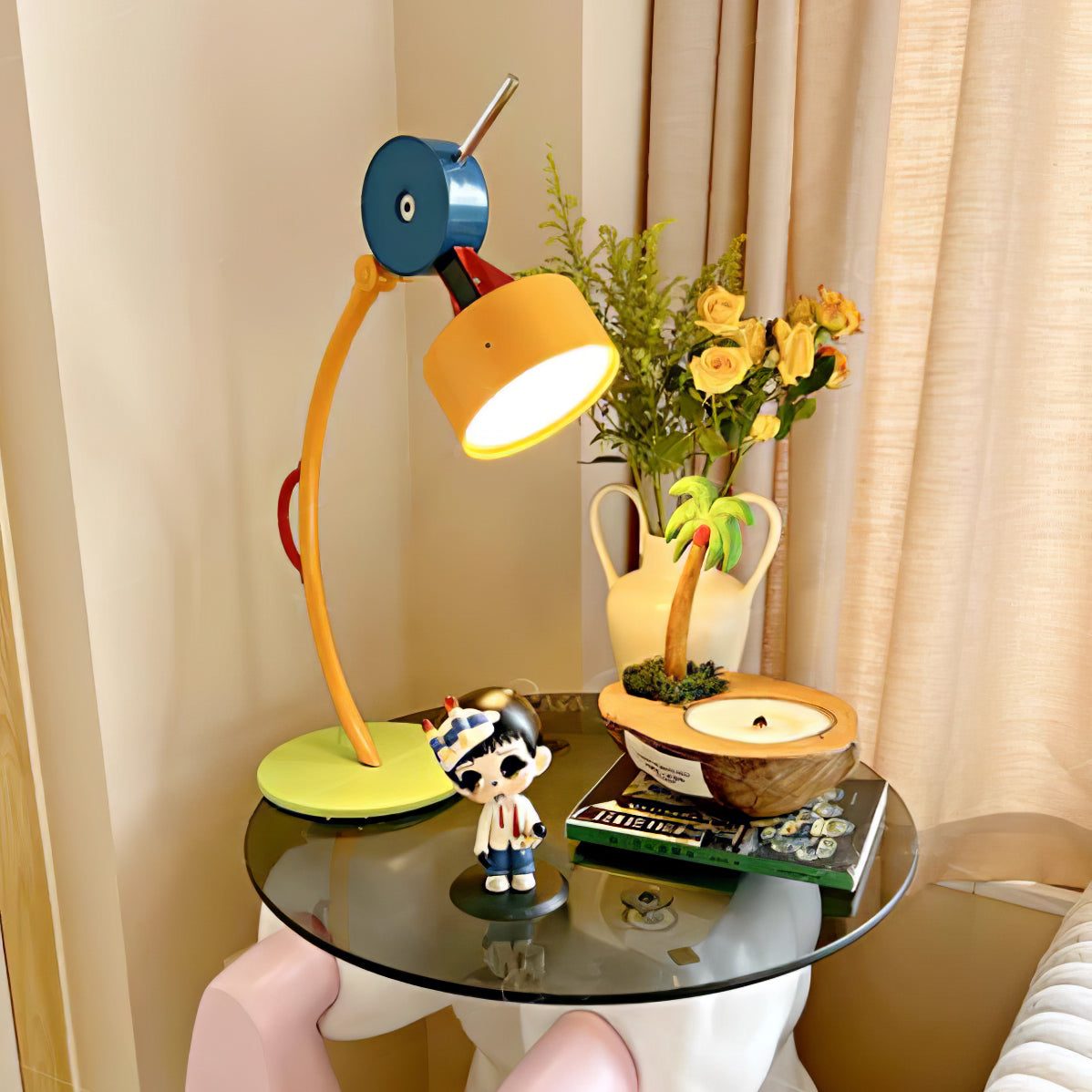 Colorful Curved Table Lamp
