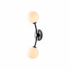 Arden Glass 2 Light Iron Wall Sconce - Modern Curved Design for Bathroom or Hallway
