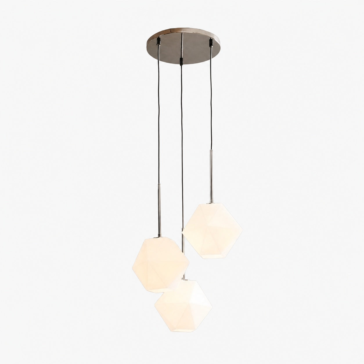 Talvior Sculptural Lighting - 3-Light Faceted Chandelier in Versatile Finishes | Explore Collection
