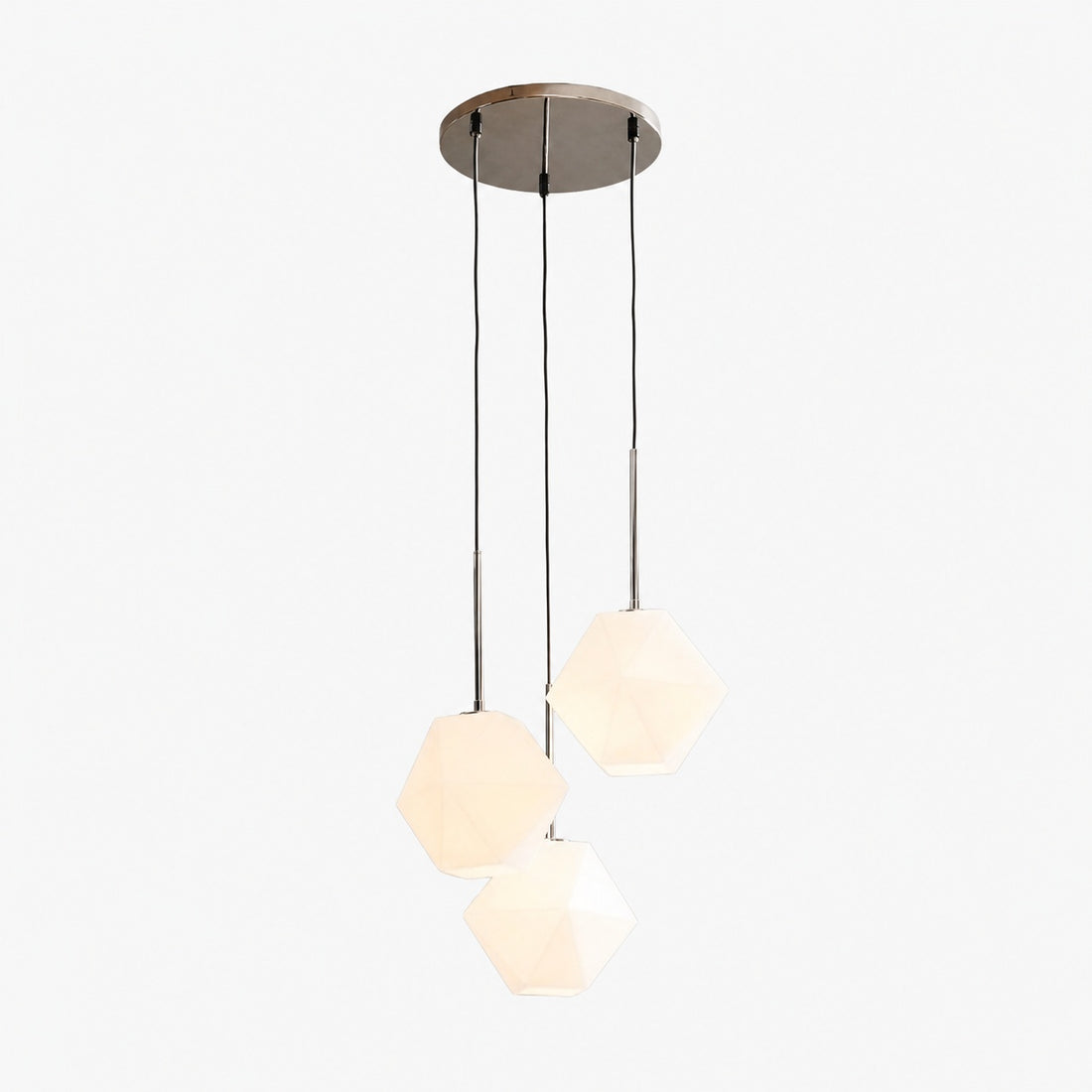 Talvior Sculptural Lighting - 3-Light Faceted Chandelier in Versatile Finishes | Explore Collection