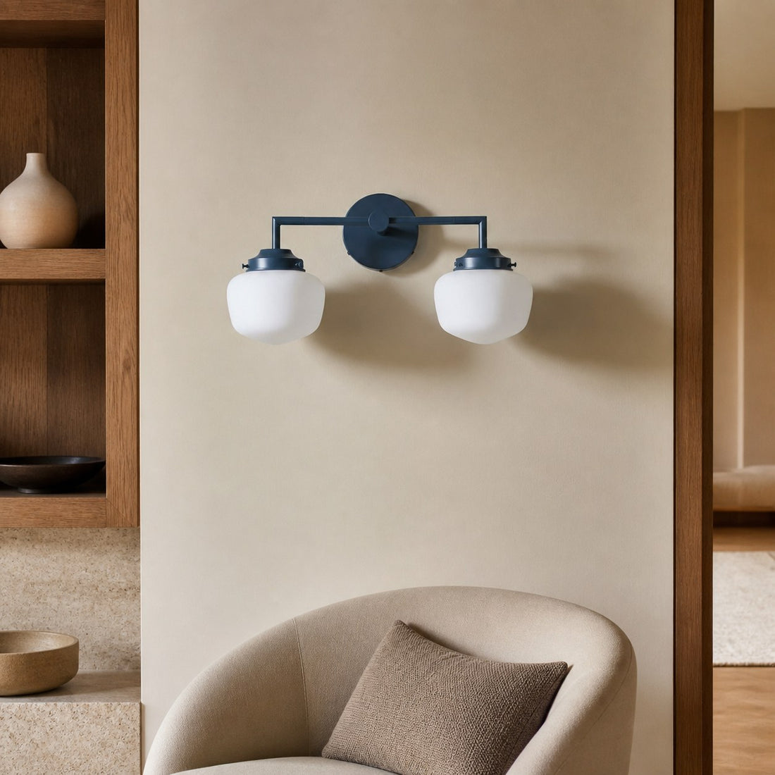 Opalume Glass Vanity Light - Vintage Inspired Bathroom Wall Lighting