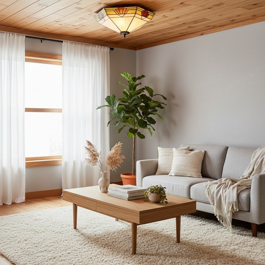 TF Nevada Glass Shade Ceiling Light – Semi-Flush for Entryways and Dining Rooms