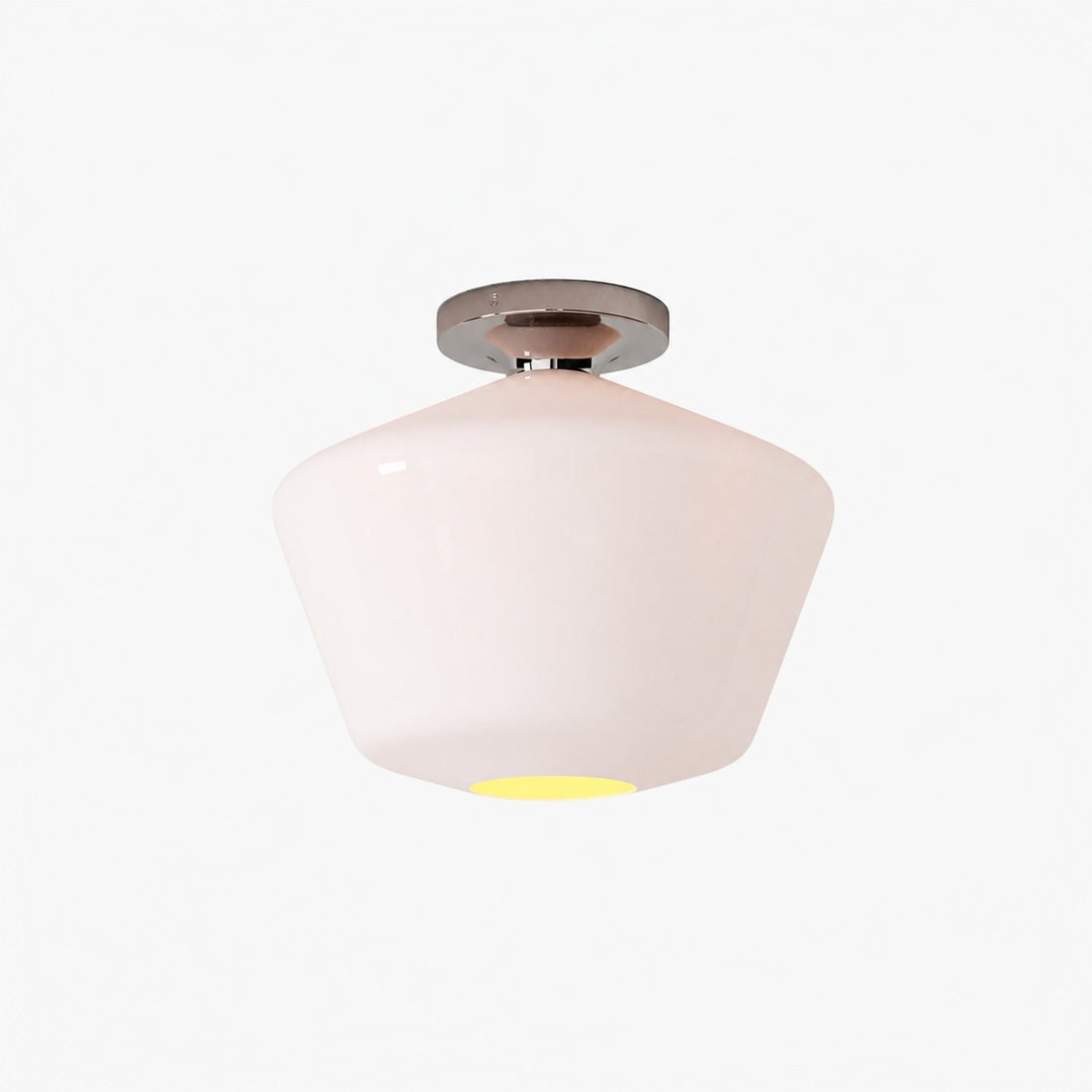 Merin Minimalist Sleek Geometric Glass Flushmount Light