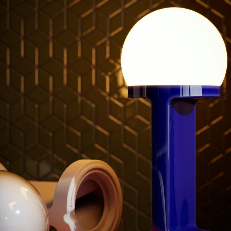 Elegant Ceramic Table Lamp with Blown Glass Shade