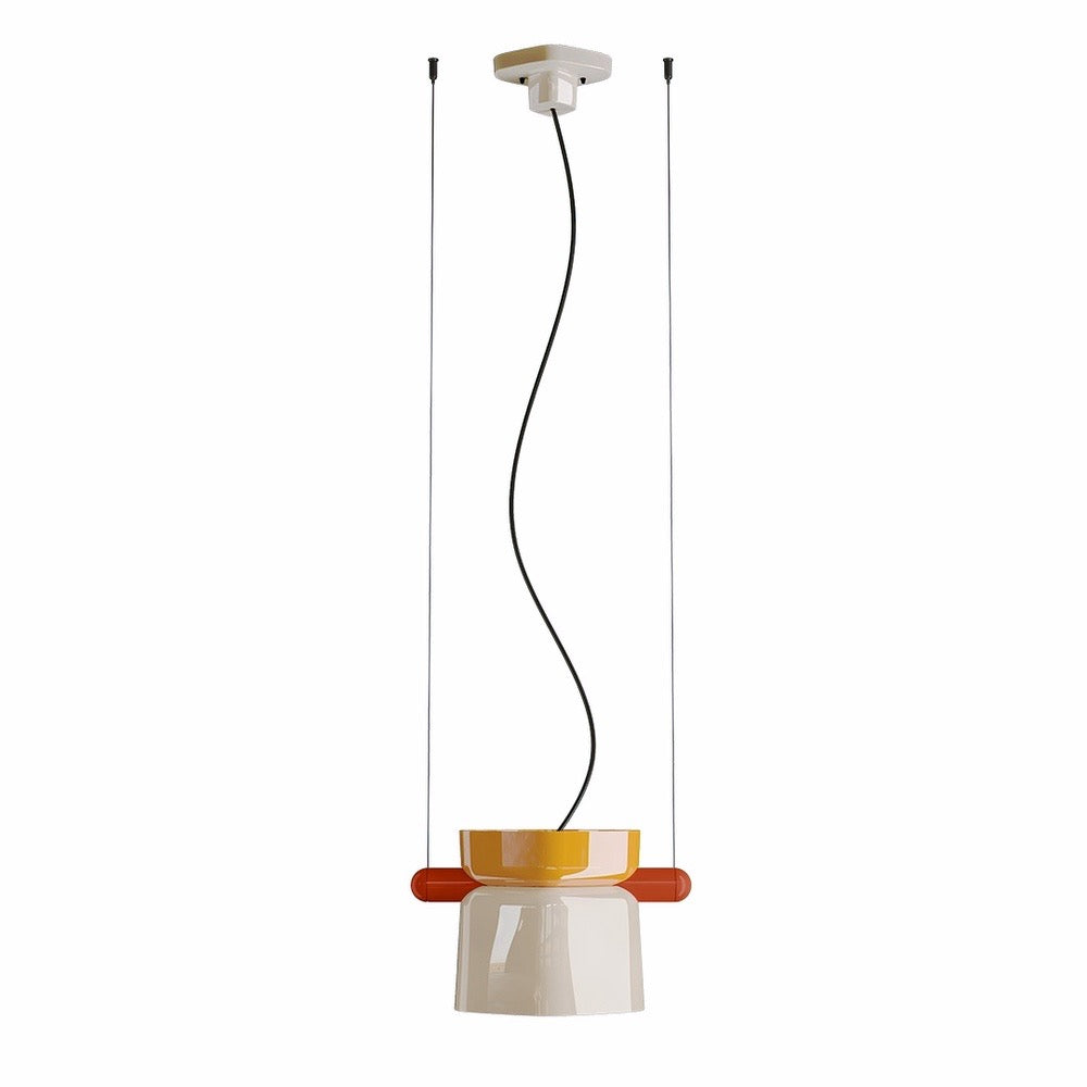 Charming Ceramic Pendant Light With Colorful Elements