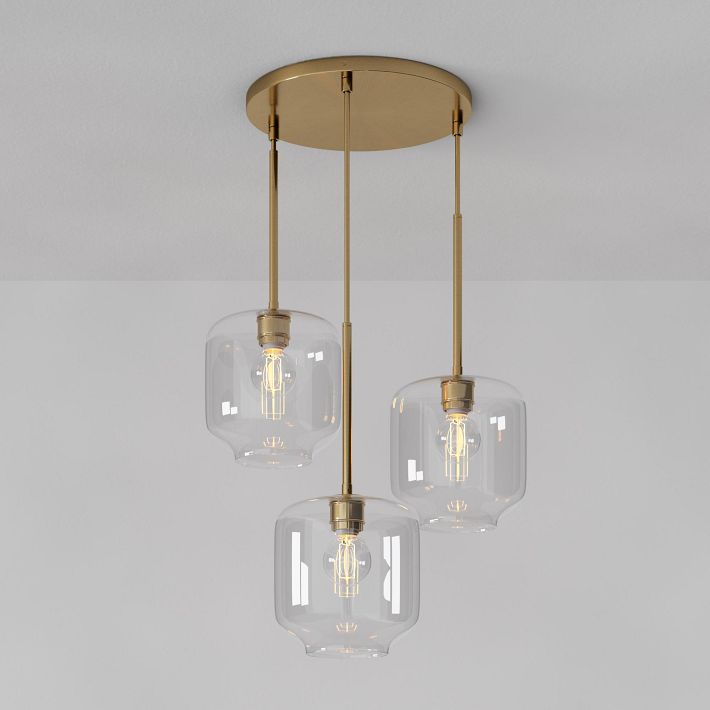 Lumivelle Pebble Glass Chandelier - 3-Light Modern Pendant Style