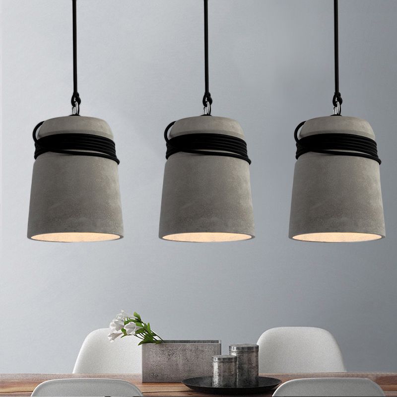 Nordic Cement Hemp Rope Pendant Lamp