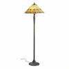 TF Jamelia Stained Glass Floor Lamp - Jewel-toned Mosaic Shade Decorative with Metal Column Finish Ideal
