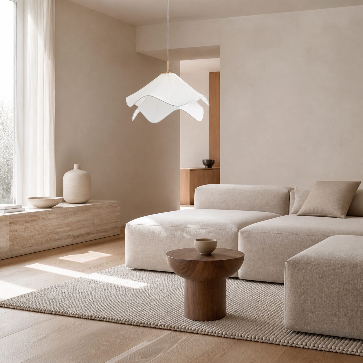 Ethereal Bloom French Floral Pleated Fabric Pendant Light