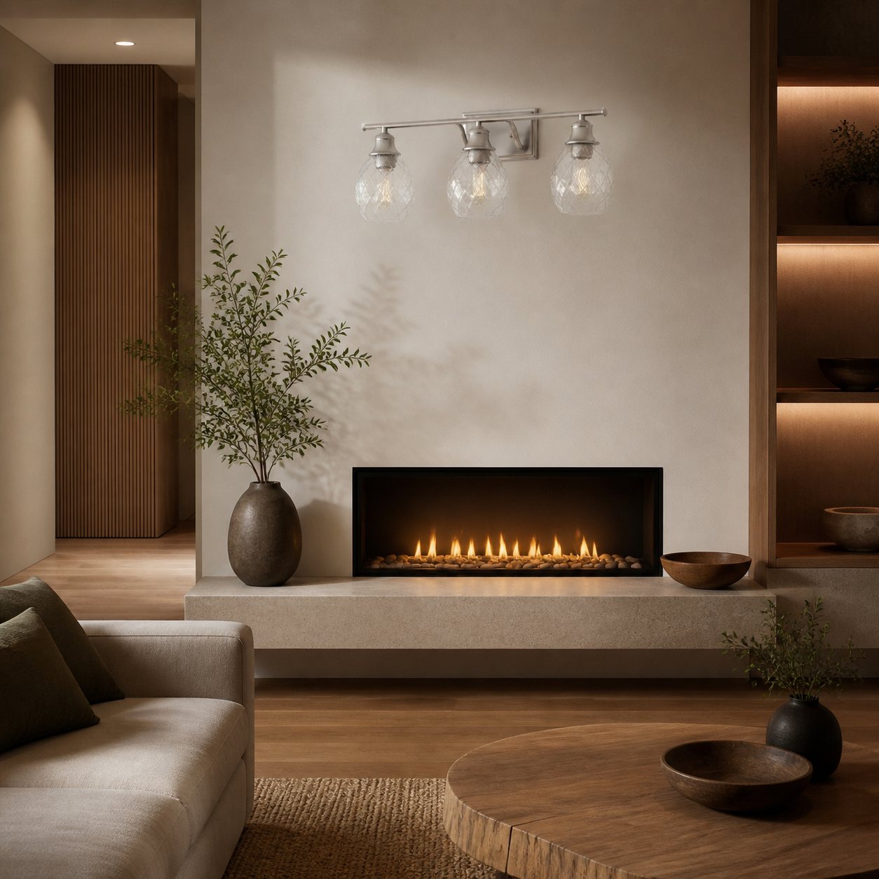 Nixora Modern Farmhouse Ribbed Design Wall Lamp - Decorative Lighting for Bathroom and Hallway