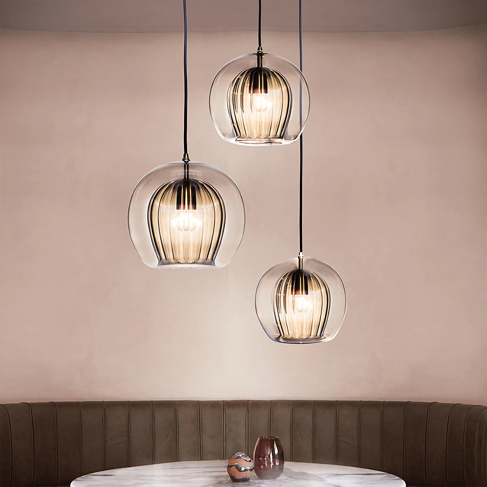 Modern Pleated Glass Pendant Light