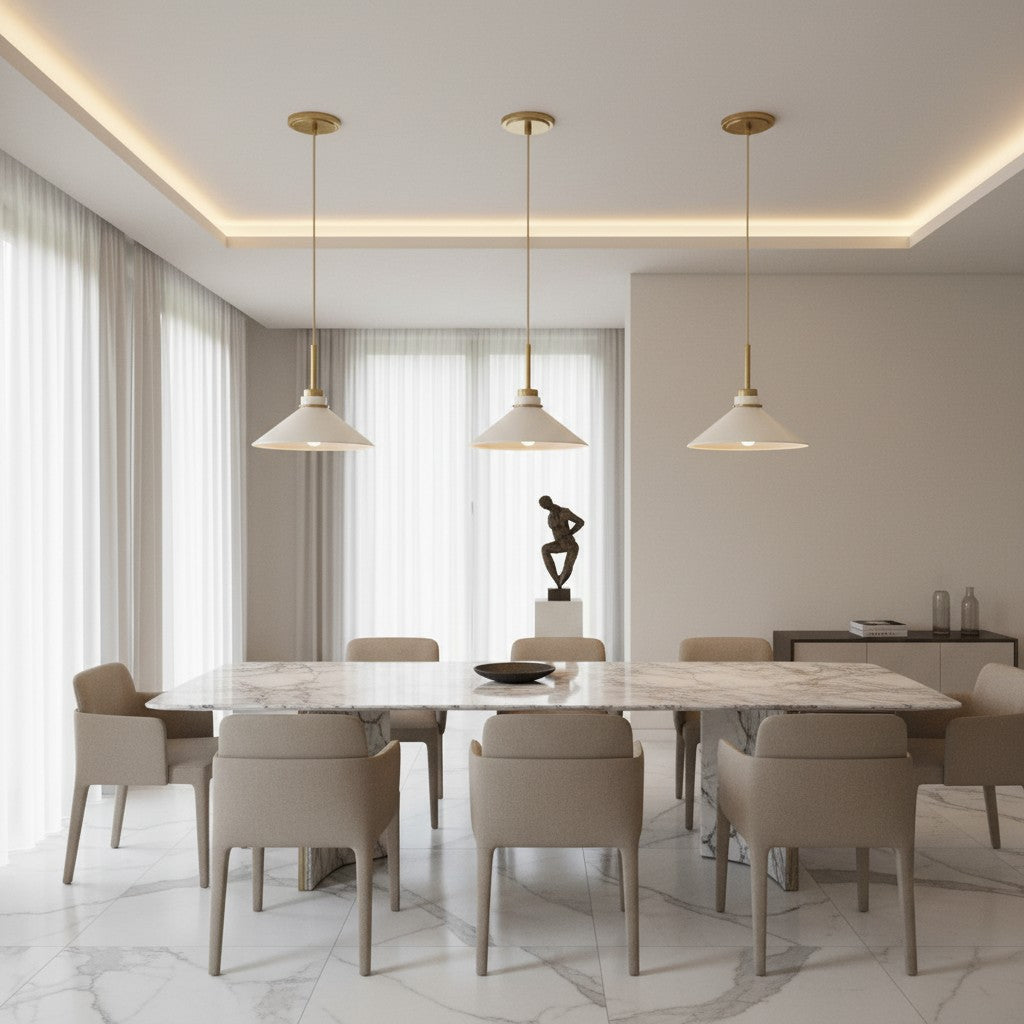 Aurenza Modern Farmhouse Pendant Light - Adjustable Shade for Warm Ambiance