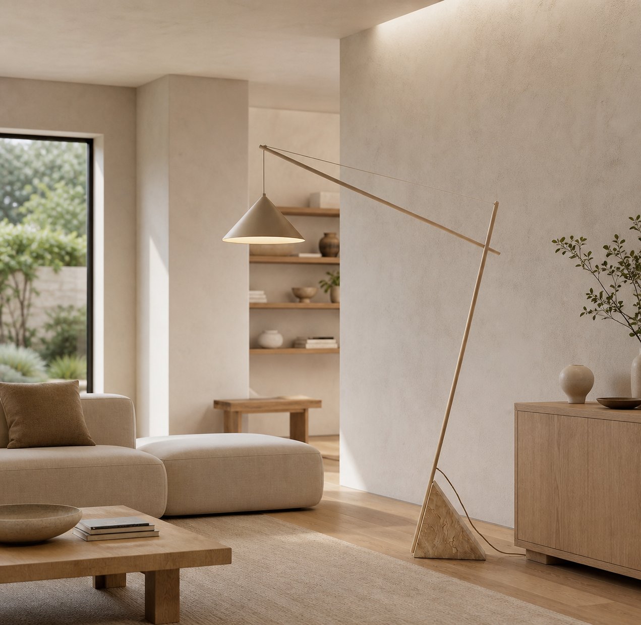 Grande Travertine Floor Lamp