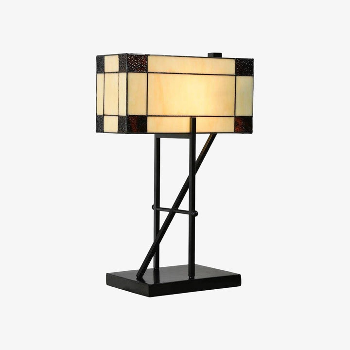 TF Manchester Table Lamp – Vintage-Inspired Stained Glass Table Light for Reading Nook or Bedroom