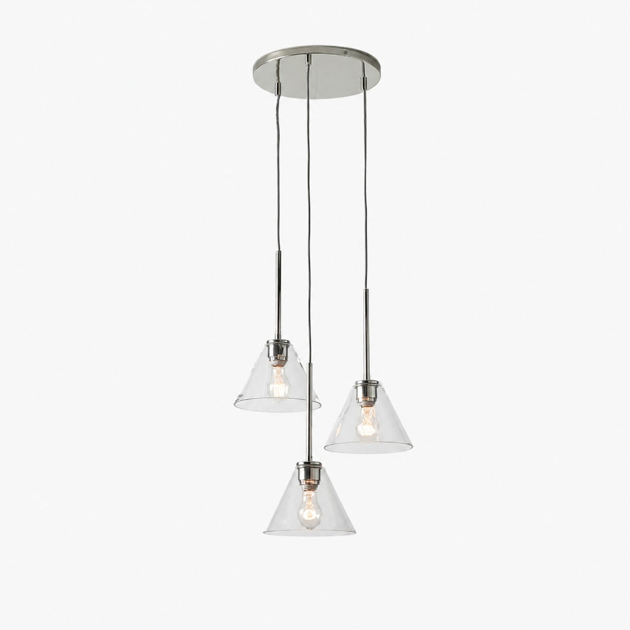 Conica 3-Light Cone Chandelier - Sculptural Glass Pendant Lighting Modern Style