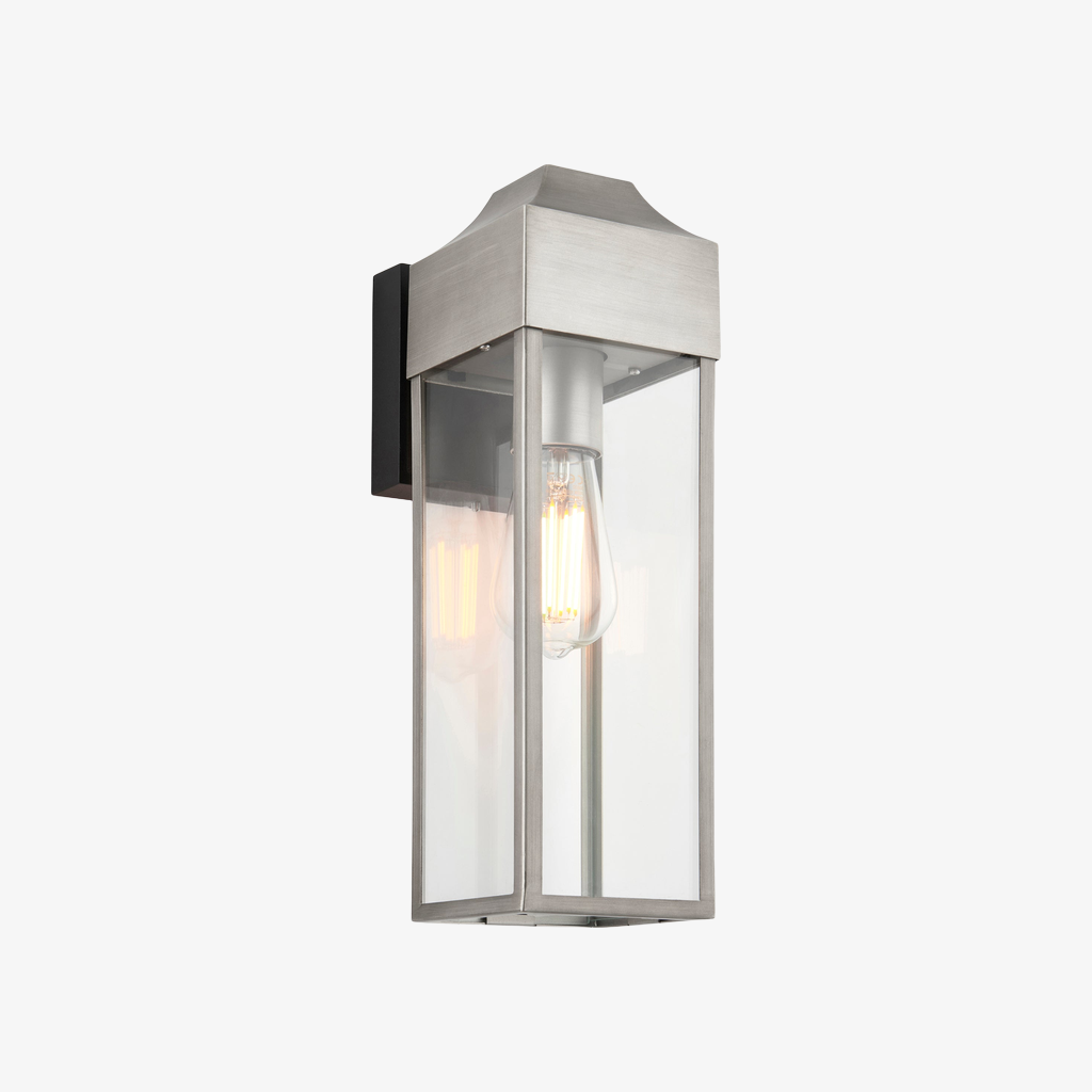 Georgon Exterior Wall Lantern Light – Clear Glass Shade, Classic Architectural Style for Outdoor Spaces