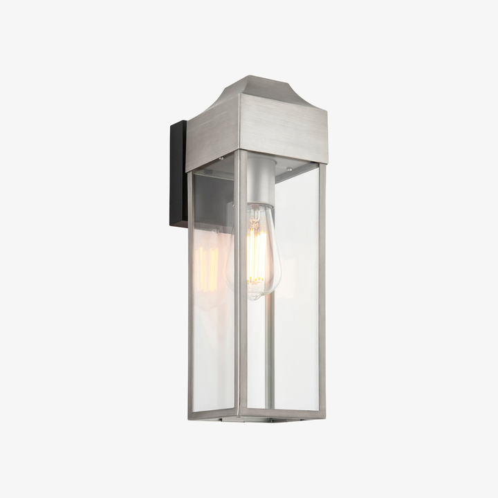 Georgon Exterior Wall Lantern Light – Clear Glass Shade, Classic Architectural Style for Outdoor Spaces