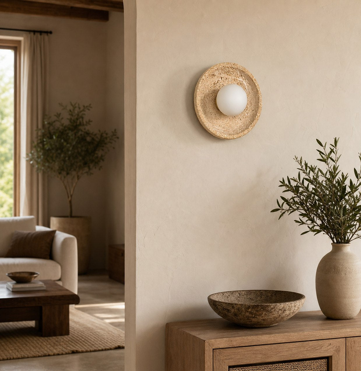 Faro Travertine Wall Lamp