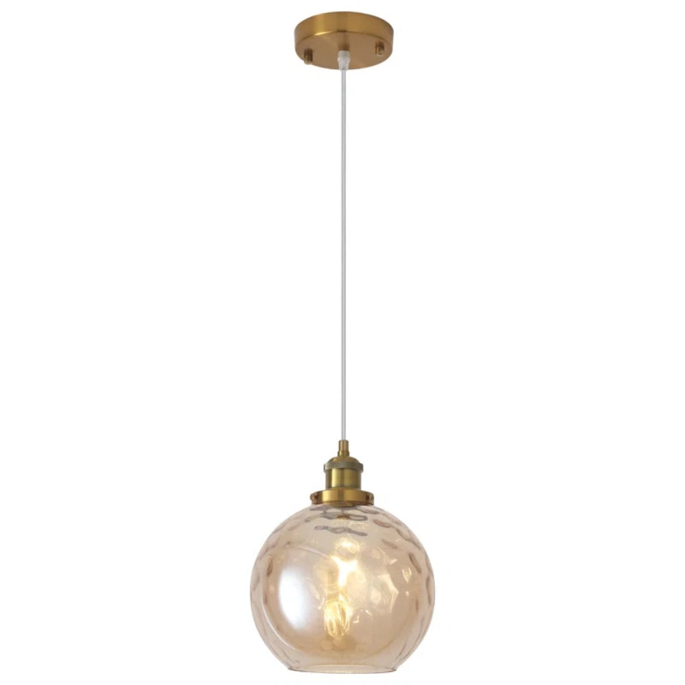 Single Hammered Glass Globe Pendant Light