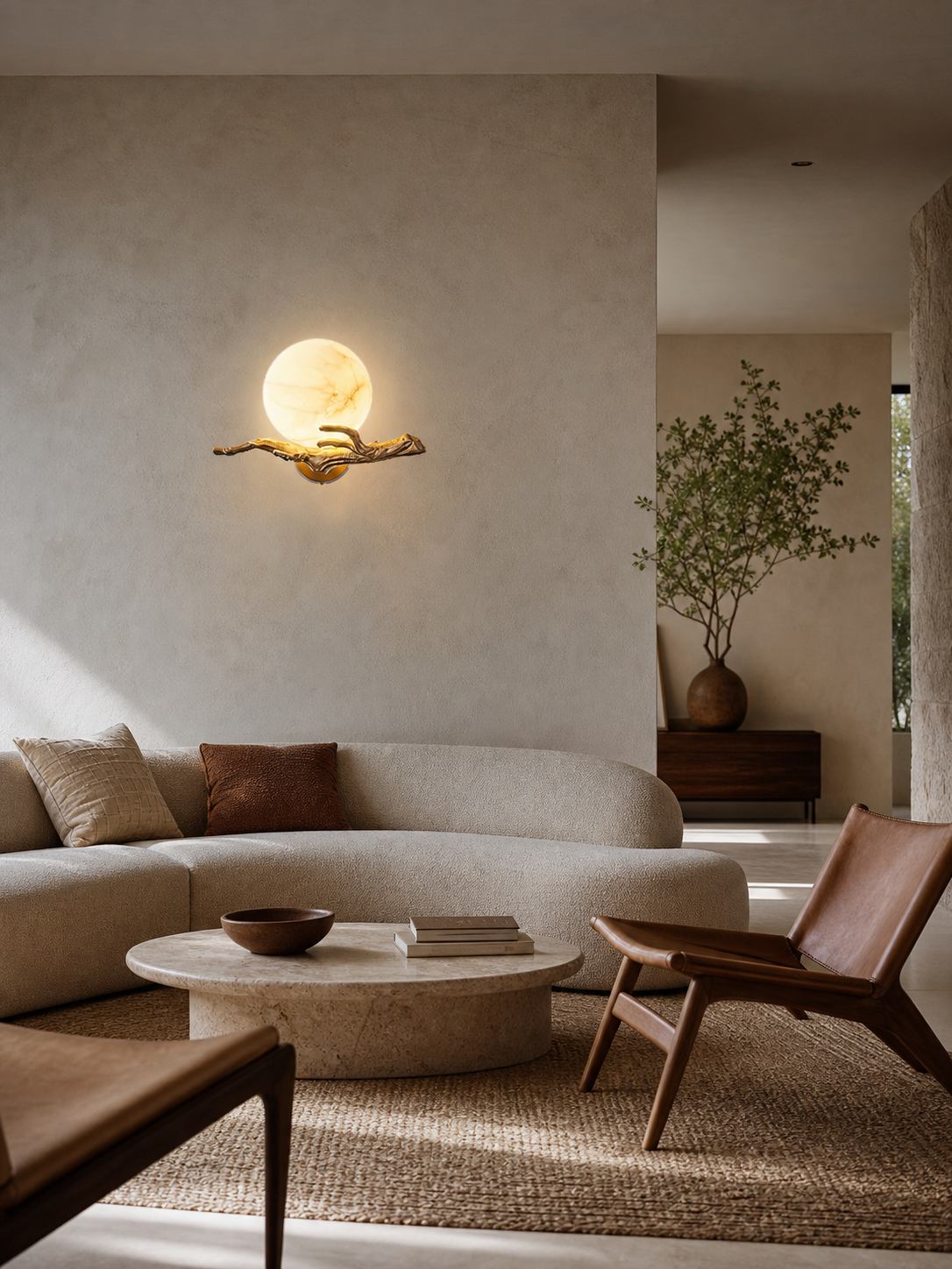 Retro Twigs Alabaster Wall Lamp