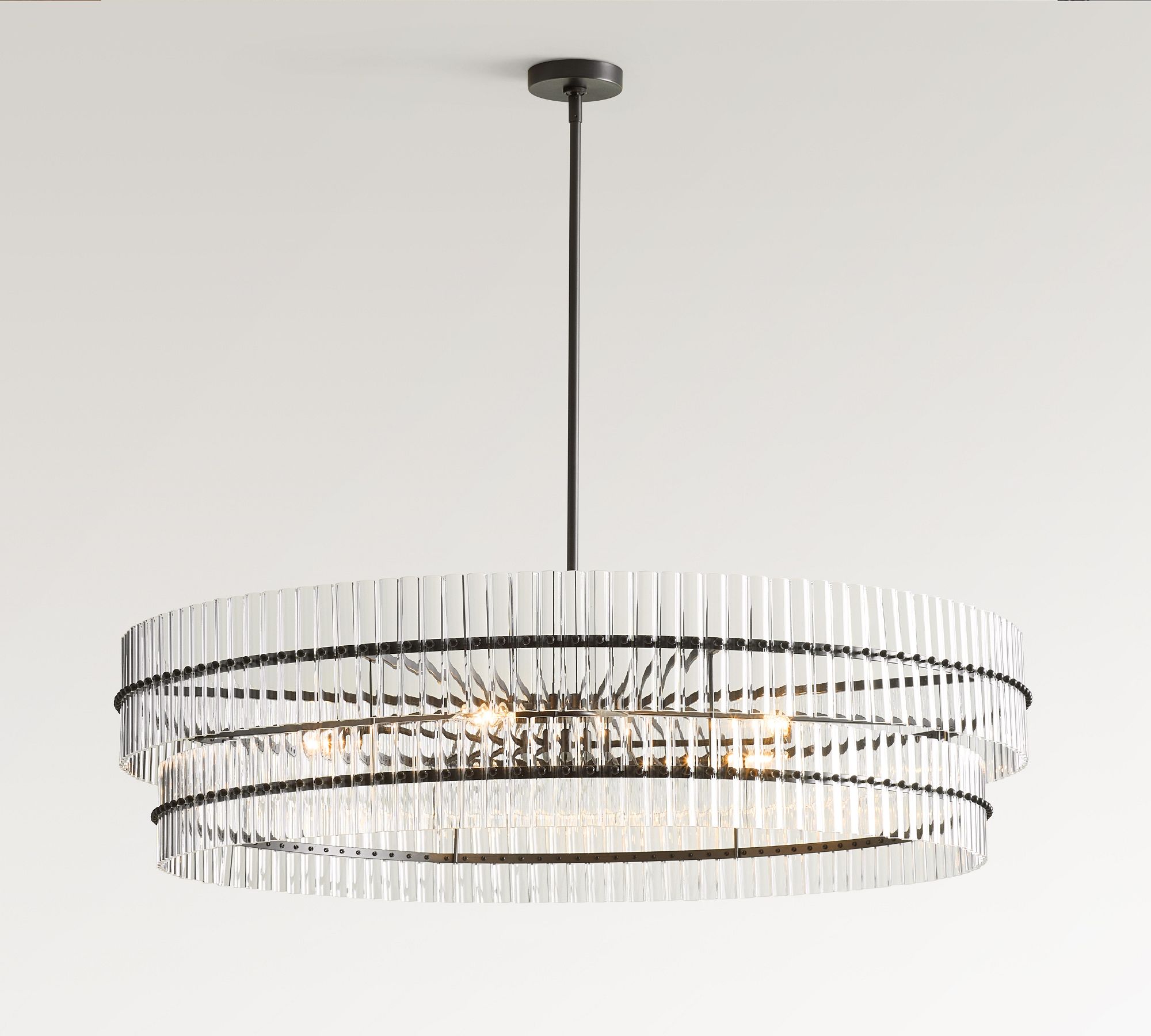 Lumora Crystal Pendant Light – Elegant Tumbled Brass & Cut Glass